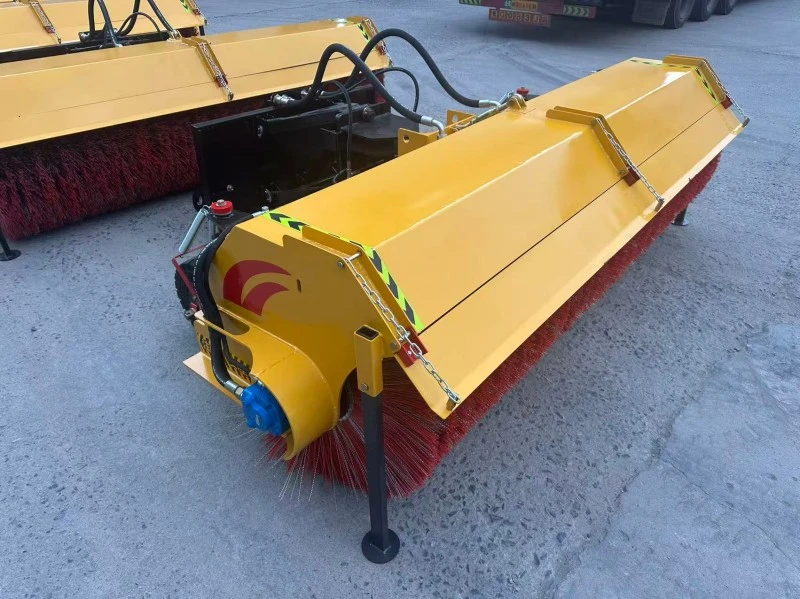 Vehicle-mounted snow rotary brush clearing snow